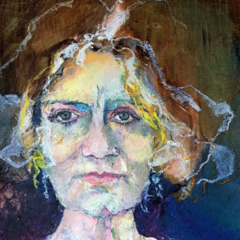 Peinture intitulée "Self-portrait à la…" par Rosemay Dahan, Œuvre d'art originale, Pastel