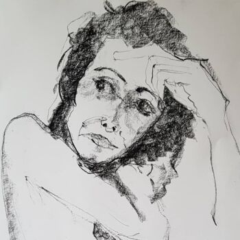 Dessin intitulée "Anna-Luisa" par Rosemay Dahan, Œuvre d'art originale, Fusain