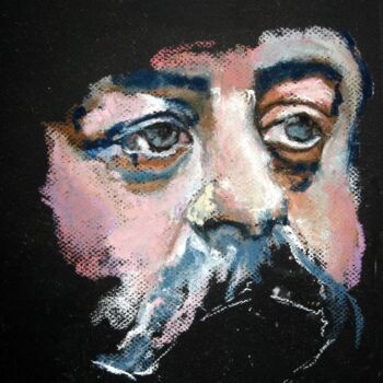 Painting titled "Flaubert" by Rosemay Dahan, Original Artwork, Pastel