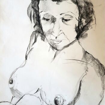 Рисунок под названием "Anna-Luisa in Septe…" - Rosemay Dahan, Подлинное произведение искусства, Древесный уголь