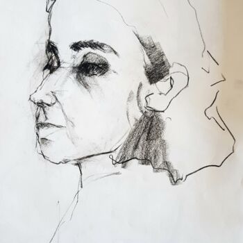 Drawing titled "Anna-Luisa in septe…" by Rosemay Dahan, Original Artwork, Charcoal