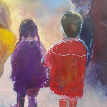 Peinture intitulée "Childhood 4" par Rosemay Dahan, Œuvre d'art originale, Pastel