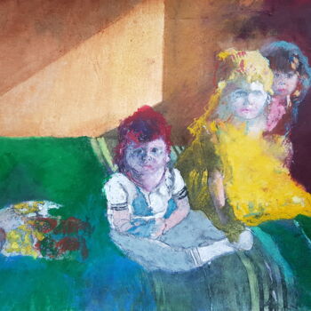 Painting titled "Blurred childhood.…" by Rosemay Dahan, Original Artwork, Pastel
