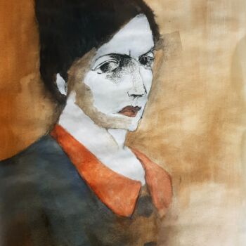 Peinture intitulée "Daniela en couleurs…" par Rosemay Dahan, Œuvre d'art originale, Fusain