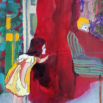 Pittura intitolato "Hide and seek" da Rosemay Dahan, Opera d'arte originale, Pastello