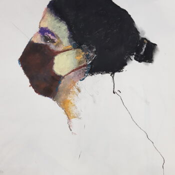 Peinture intitulée "Maskot 2" par Rosemay Dahan, Œuvre d'art originale, Pastel