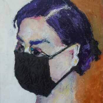 Malerei mit dem Titel "Maskot 3" von Rosemay Dahan, Original-Kunstwerk, Öl