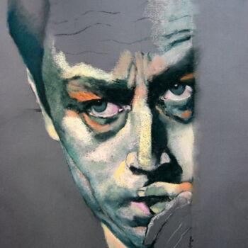 Peinture intitulée "Albert Camus" par Rosemay Dahan, Œuvre d'art originale, Pastel