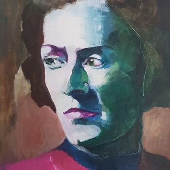 Painting titled "Anna-Eva Bergman" by Rosemay Dahan, Original Artwork, Acrylic