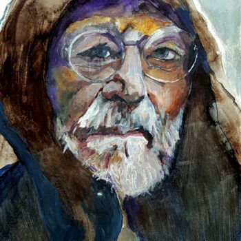 Pintura titulada "Anselm Kiefer portr…" por Rosemay Dahan, Obra de arte original, Tinta