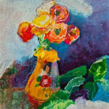 Картина под названием "Mon bouquet" - Rosemay Dahan, Подлинное произведение искусства, Пастель