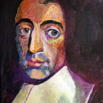 Painting titled "Baruch SPINOZA" by Rosemay Dahan, Original Artwork, Pastel