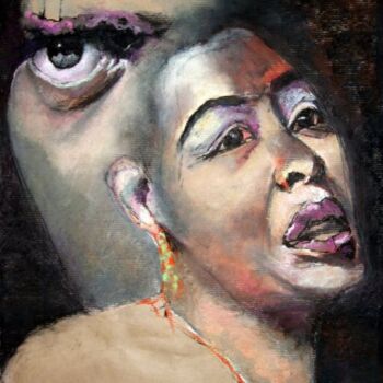 Painting titled "Billie Holiday et B…" by Rosemay Dahan, Original Artwork, Pastel