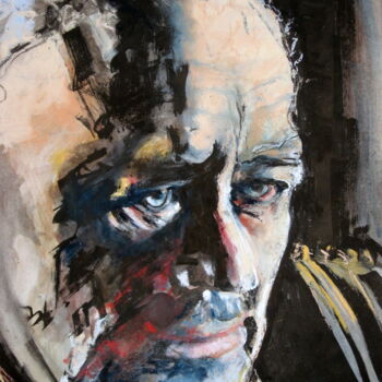 Peinture intitulée "John Steinbeck" par Rosemay Dahan, Œuvre d'art originale, Encre