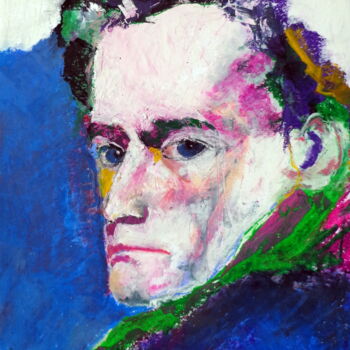 Painting titled "Antonin Artaud" by Rosemay Dahan, Original Artwork, Pastel