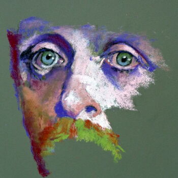 Malerei mit dem Titel "Anthony Hopkins" von Rosemay Dahan, Original-Kunstwerk, Pastell