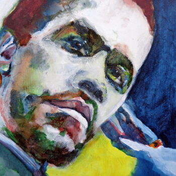 Painting titled "Malcolm X" by Rosemay Dahan, Original Artwork