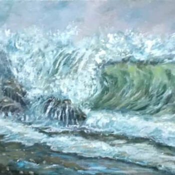 Ζωγραφική με τίτλο "wild waves" από Rosemberg Prado, Αυθεντικά έργα τέχνης, Ακρυλικό Τοποθετήθηκε στο Άλλος άκαμπτος πίνακας