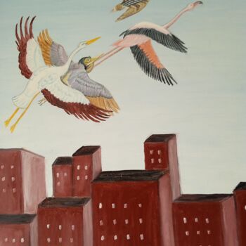 绘画 标题为“El vuelo” 由Roser Solà, 原创艺术品, 油