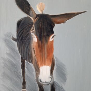 Peinture intitulée "El burro" par Roser Solà, Œuvre d'art originale, Huile