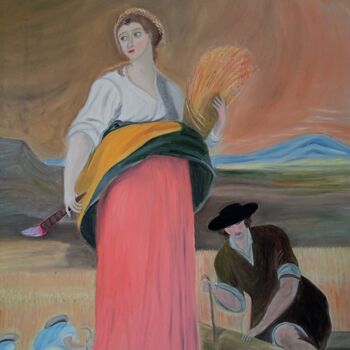 Pittura intitolato "La Cosecha" da Roser Solà, Opera d'arte originale, Olio