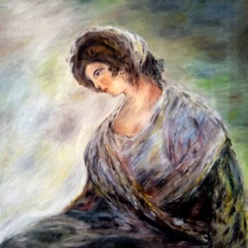 Pittura intitolato "La lechera de Burde…" da Roser Solà, Opera d'arte originale, Olio