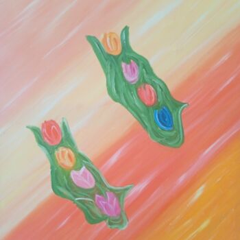 Peinture intitulée "Los tulipanes" par Roser Solà, Œuvre d'art originale, Huile