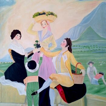 Painting titled "La vendimia" by Roser Solà, Original Artwork, Oil