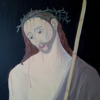 Картина под названием "Cristo" - Roser Solà, Подлинное произведение искусства, Масло