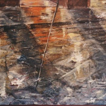 Pittura intitolato "Carrer mullat." da Roser Caritx Vilaseca, Opera d'arte originale