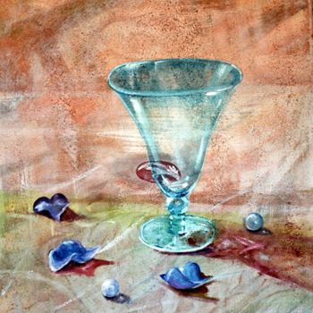 Peinture intitulée "pètals blaus./ péta…" par Roser Caritx Vilaseca, Œuvre d'art originale
