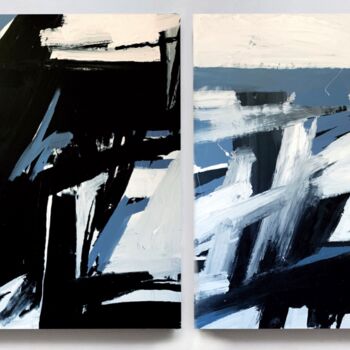 Malarstwo zatytułowany „Duo black and blue” autorstwa Rosi Roys, Oryginalna praca, Akryl