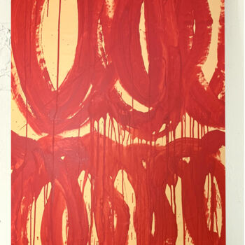 Malerei mit dem Titel "Red lines 6" von Rosi Roys, Original-Kunstwerk, Acryl