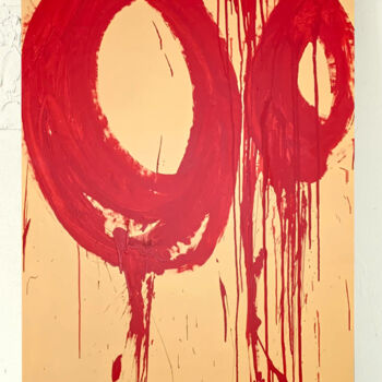 Peinture intitulée "Red lines 11" par Rosi Roys, Œuvre d'art originale, Acrylique