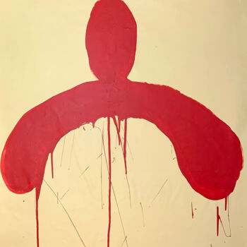 Pintura titulada "Simple red 11" por Rosi Roys, Obra de arte original, Acrílico