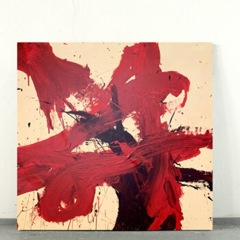 Pintura titulada "Red expression 6" por Rosi Roys, Obra de arte original, Acrílico