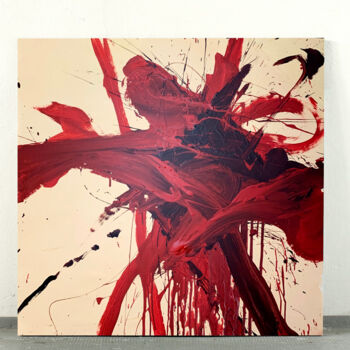 Pintura intitulada "Red expression 7" por Rosi Roys, Obras de arte originais, Acrílico
