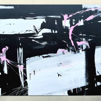 Schilderij getiteld "Black 172c" door Rosi Roys, Origineel Kunstwerk, Acryl