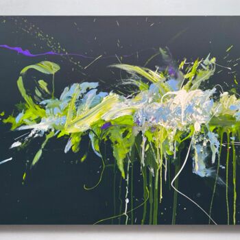 Peinture intitulée "Flower green 1" par Rosi Roys, Œuvre d'art originale, Acrylique