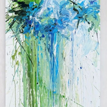 「Blue flower」というタイトルの絵画 Rosi Roysによって, オリジナルのアートワーク, アクリル