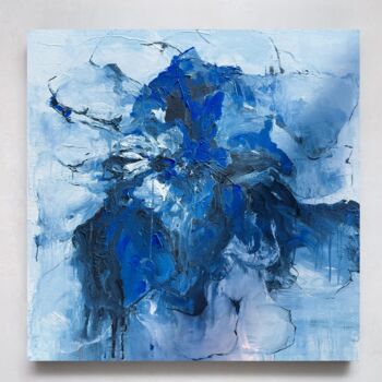 Peinture intitulée "Blue Flower 3" par Rosi Roys, Œuvre d'art originale, Acrylique