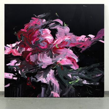 Pintura titulada "Pink flower 18" por Rosi Roys, Obra de arte original, Acrílico