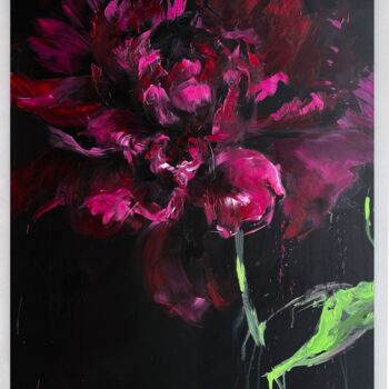 Peinture intitulée "Pink flower 22" par Rosi Roys, Œuvre d'art originale, Acrylique