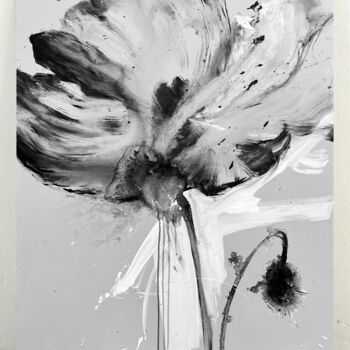 "Black and white flo…" başlıklı Tablo Rosi Roys tarafından, Orijinal sanat, Akrilik