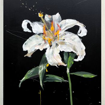 Malarstwo zatytułowany „Lily flower” autorstwa Rosi Roys, Oryginalna praca, Akryl