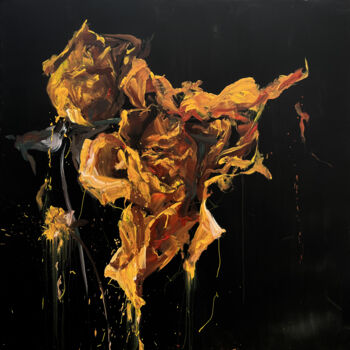 Ζωγραφική με τίτλο "Yellow roses" από Rosi Roys, Αυθεντικά έργα τέχνης, Ακρυλικό