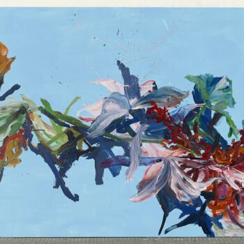 Pittura intitolato "Colorful flower 5" da Rosi Roys, Opera d'arte originale, Acrilico