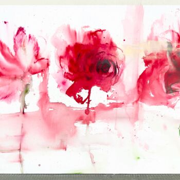 Painting titled "Blurred flowers 9" by Rosi Roys, Original Artwork, Acrylic