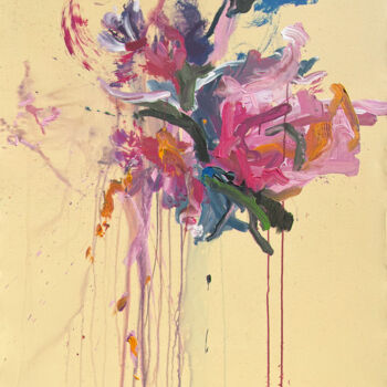 Peinture intitulée "Minimalistic flower…" par Rosi Roys, Œuvre d'art originale, Acrylique