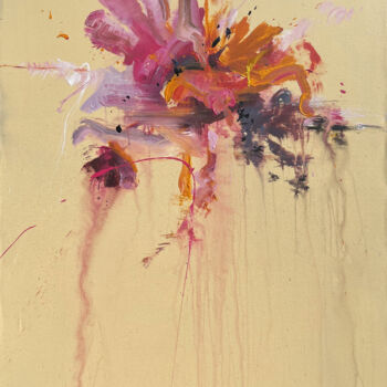 Painting titled "Minimalistic flower…" by Rosi Roys, Original Artwork, Acrylic